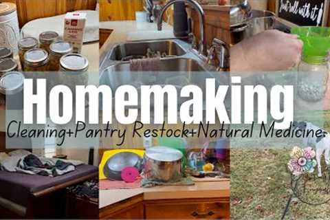 Homemaker Motivation || Pantry Restock + Cleaning + Canning + Making Homemade Medicine