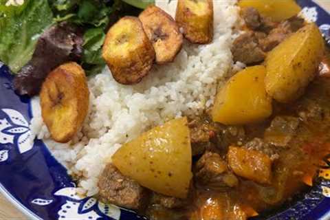Cook with Me! Carne Guisada, Puerto Rican White Rice, and Sweet Plantains |