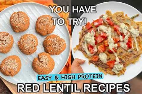 2 EASY Red Lentil Recipes | Bread & Veggie pancakes