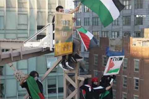 Thousands Palestine Supporters SHUT DOWN Brooklyn Bridge, Starbucks Plastered with Stickers