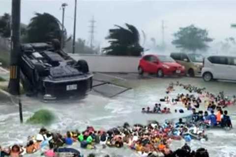 Brutal footage of Storm Ciaran..!! 1.2 million without power, UK, Spain, France & Jersey..