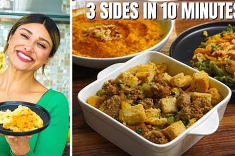 3 Low Carb Side Dishes in 20 Minutes! Keto Stuffing, Sweet Potatoes, & Green Bean Casserole