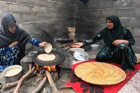 Traditional Iranian bread and mountain herb soup(2023)