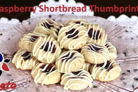Raspberry and Almond Shortbread Thumbprint – sugar free, gluten free, keto cookies