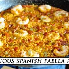 Simple SPANISH PAELLA with Shrimp & Bell Peppers