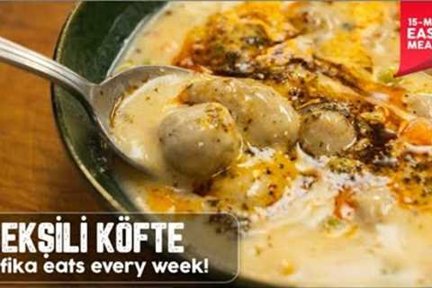 Easy Turkish Meatball Soup | Refika''s FAVORITE Comfort Food: EKŞİLİ KÖFTE Recipe 🤤