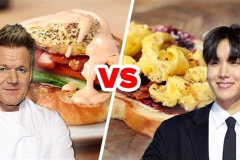 Gordon Ramsay Vs. J-Hope: Who Makes The Best Breakfast Sandwich? • Celebrity Recipe Royale