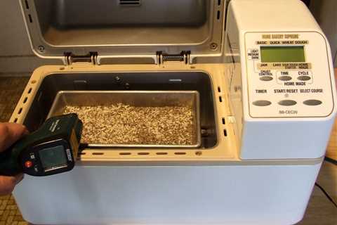 Measuring bread machine baking pan temperature