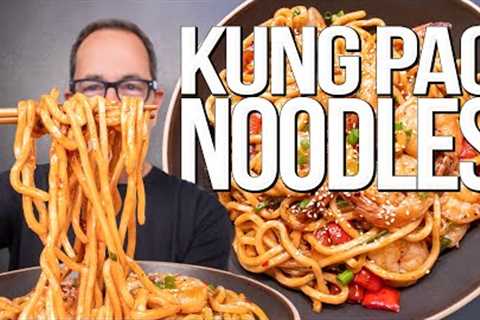 ONE PAN DINNER IN UNDER 15 MINS: KUNG PAO NOODLES | SAM THE COOKING GUY