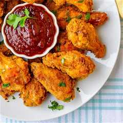 Oven Fried Chicken Wings with Honey Molasses Barbecue Sauce