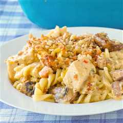 Turkey Tetrazzini with Almond Parmesan Crust