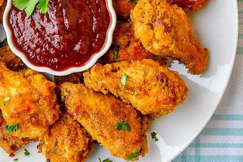 Oven Fried Chicken Wings with Honey Molasses Barbecue Sauce