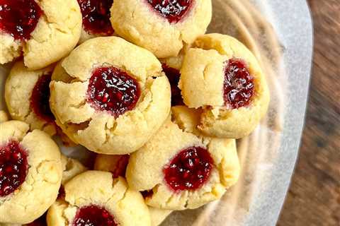 Easy Lemon Thumbprint Cookies with Raspberry Jam