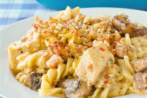 Turkey Tetrazzini with Almond Parmesan Crust