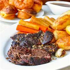 Burgundy Thyme Pot Roast with Yorkshire Pudding Popovers and English Style Roasted Potatoes