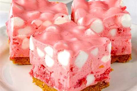 No Bake Strawberry Chiffon Squares