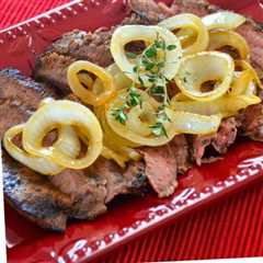 Grilled Balsamic Flank Steak (with Onions)
