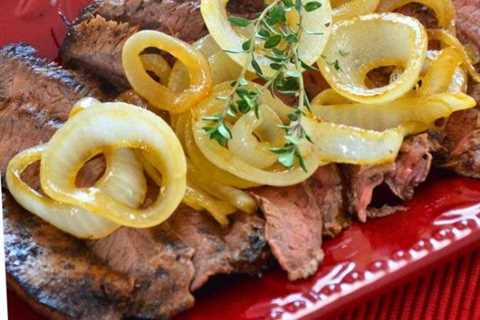 Grilled Balsamic Flank Steak (with Onions)